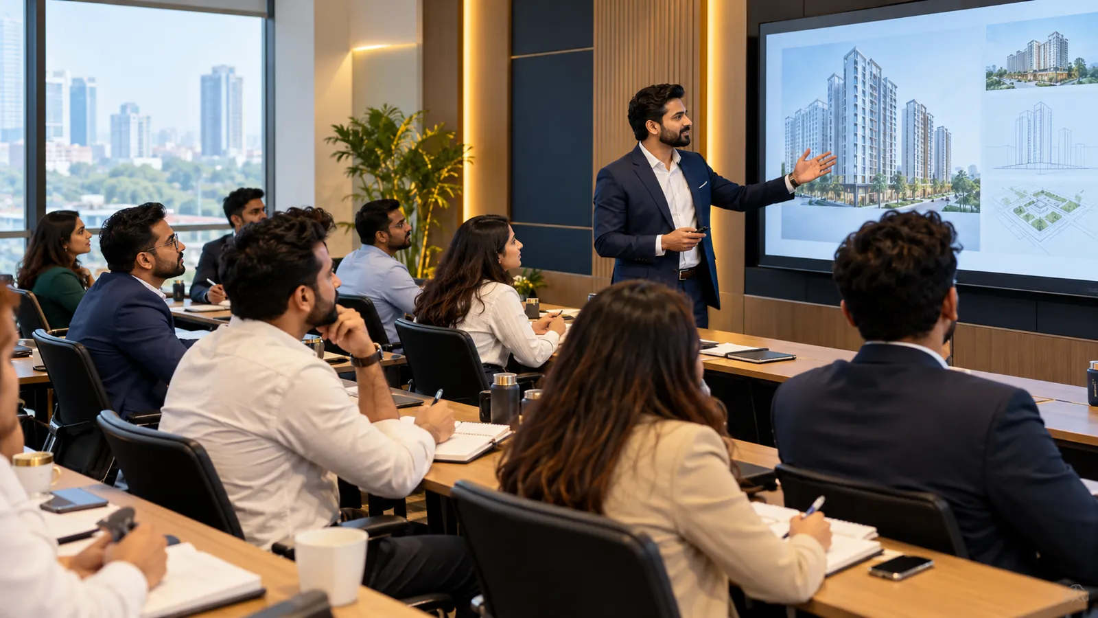 Indian real-estate professionals in a structured training session